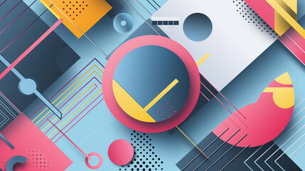 A colorful abstract background with a blue circle in the middle