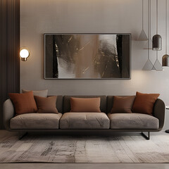 modern living room with sofa AI generated 