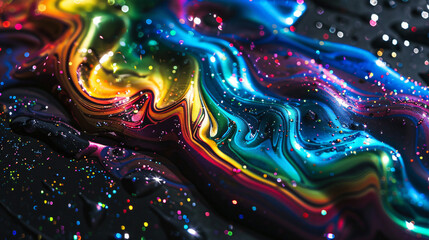 Rainbow Metallic Color Splash