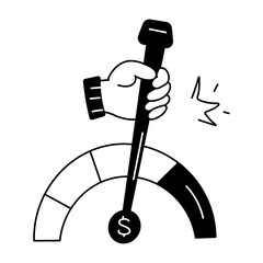 Grab this doodle style icon of risk assessment 