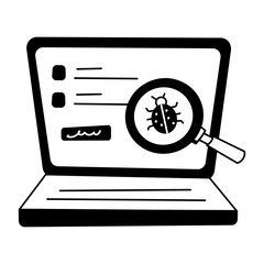 Check out glyph icon of virus scan 