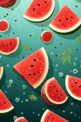 Fototapeta premium pattern of watermelon slices with soft colors