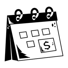 Grab this doodle icon showing payment schedule  