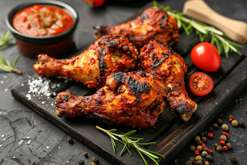 grilled chicken wings, broasted chicken