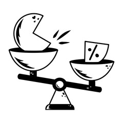 Trendy doodle icon of market stability 