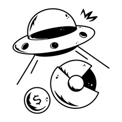 Get this doodle icon of financial data 