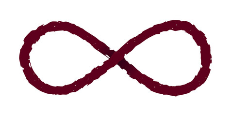 Vector red infinity symbol drawn on a white background.