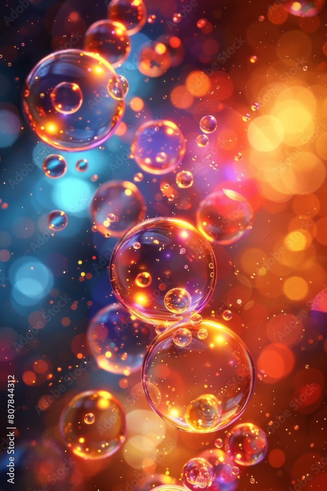 Sticker abstract creative background with bokeh
