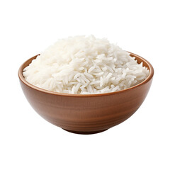 bowl of rice isolated on transparent background.