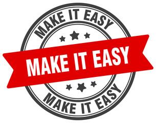 make it easy stamp. make it easy label on transparent background. round sign