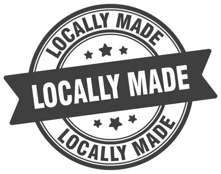 locally made stamp. locally made label on transparent background. round sign