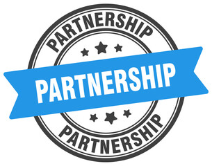 partnership stamp. partnership label on transparent background. round sign