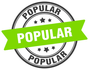 popular stamp. popular label on transparent background. round sign