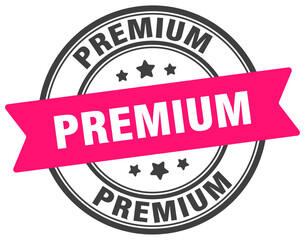 premium stamp. premium label on transparent background. round sign