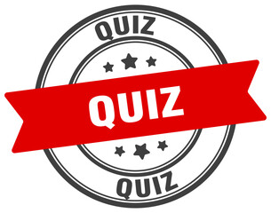 quiz stamp. quiz label on transparent background. round sign