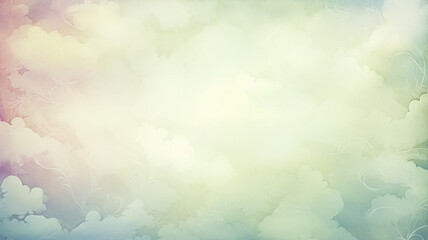 Fototapeta premium Light green background with foliage in watercolor style