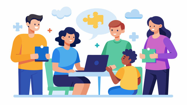 A breakout session tailored for family members and caregivers of individuals with Aspergers providing support and resources for managing the. Vector illustration