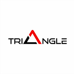 Fototapeta premium Triangle text logo design with the number 7 on the letter A.