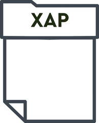 XAP File format minimal icon  with thick outline