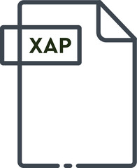 XAP File format minimal icon with black outline