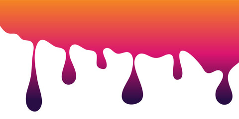 Drip border. Dripping liquid. Flow of paint. Flowing paint, stains. Hand drawn vector illustration.