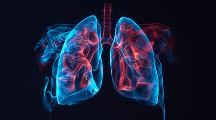 High-definition X-ray image of human lungs, suitable for medical education and healthcare presentations