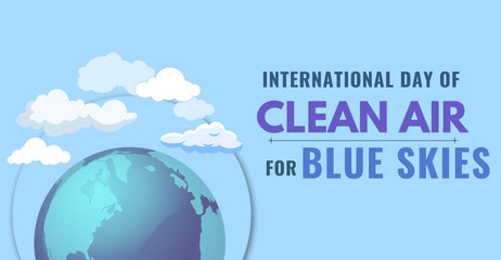 International Day of Clean Air for Blue skies, campaign or celebration banner