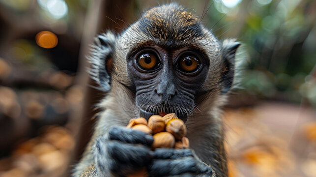 Monkey Eating Food