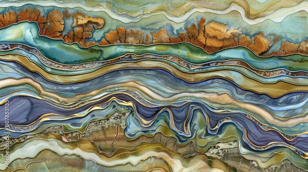 Aufkleber a mesmerizing painting capturing the powerful movement of a wave of water crashing towards the shore