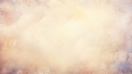 Obraz premium Beige background with foliage in watercolor style