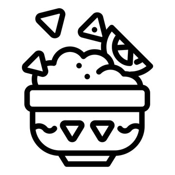 black and white guacamole with chips clip art preview