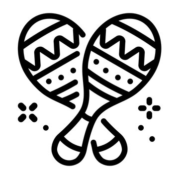 black line art maracas clip art preview