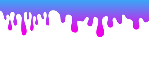 Drip border. Dripping liquid. Flow of paint. Flowing paint, stains. Hand drawn vector illustration.
