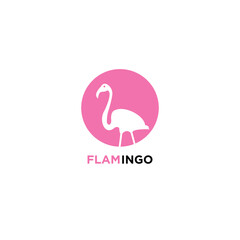 Obraz premium Logo pink flamingo, vector Illustration