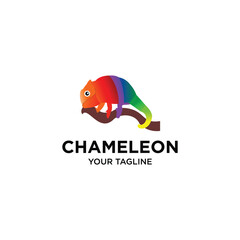 COLORFUL CHAMELEON DESIGN VECTOR LOGO.