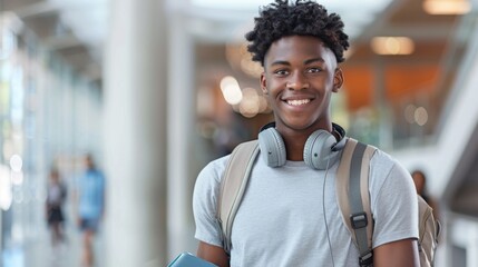Smiling Young Man with Headphones