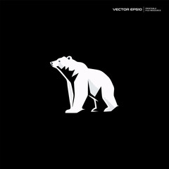 Fototapeta premium polar bear silhouette, character, mascot, logo, design, vector, illustration,