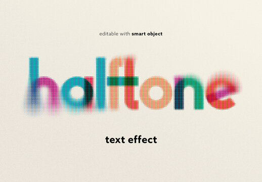 Halftone Multicolored Text Effect	