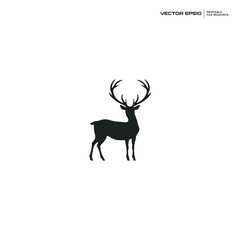 Fototapeta premium deer silhouette, character, logo, design, vector, illustration,