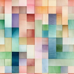 A watercolor background featuring squares of various colors in a vibrant and dynamic composition