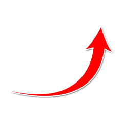 red arrow icon on transparent background. flat style. arrow icon for your web site design, logo, app, UI. arrow indicated the direction symbol. curved arrow sign