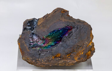Natural specimen of Goethite mineral - ferric oxyhydroxide is a product of the weathering of...