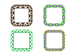 square-shaped African tribal vector frame flat design illustration
