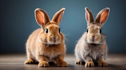 Fototapeta premium _portrait_of_a_cheerful_sprinting_bunny_o