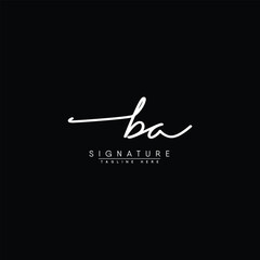 BA Handwritten Signature logo - Vector Logo Template for Beauty, Fashion and Photography Business