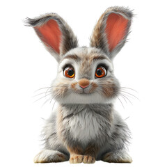 rabbit Easter bunny painting, watercolor, white background, isolated ,A happy little,generate AI