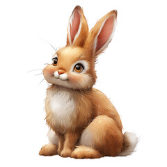 rabbit Easter bunny painting, watercolor, white background, isolated ,A happy little,generate AI