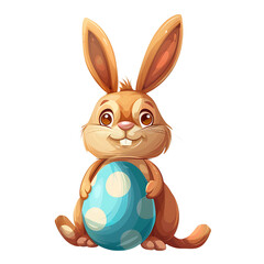 rabbit Easter bunny painting, watercolor, white background, isolated ,A happy little,generate AI