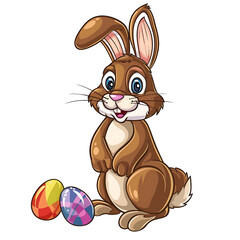 rabbit Easter bunny painting, watercolor, white background, isolated ,A happy little,generate AI