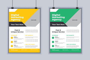 Digital Marketing Agency Corporate Flyer Design Vector Template
